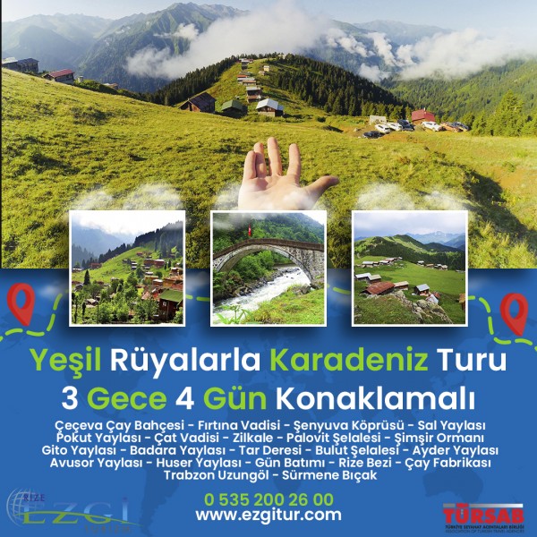 Yeşil Rüyalarda Karadeniz Yayla Turu 3 Gece 4 Gün